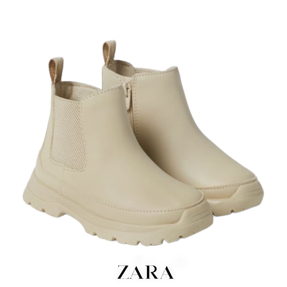 ZARA Kids | Off White | ELASTIC RUBBERIZED ANKLE BOOTS